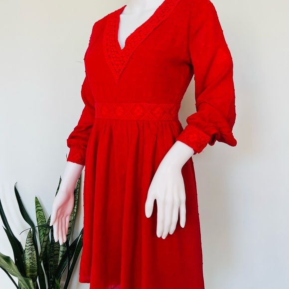 Junior long sleeve red mini dress xs - Picture 4 of 10